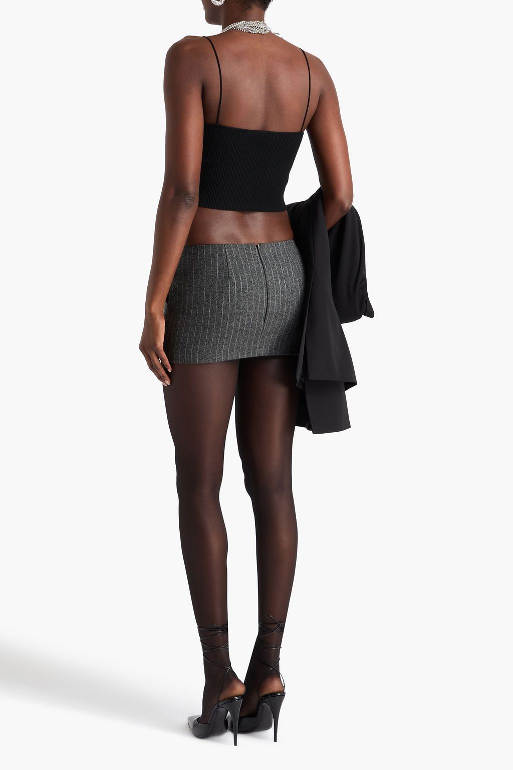 ALEX PERRY Minirock aus Flanell mit Nadelstreifen