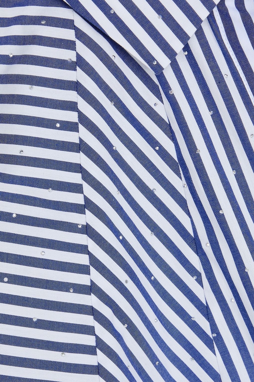 MAJE Gestreiftes Hemd aus Baumwoll-Twill mit Kristallverzierung