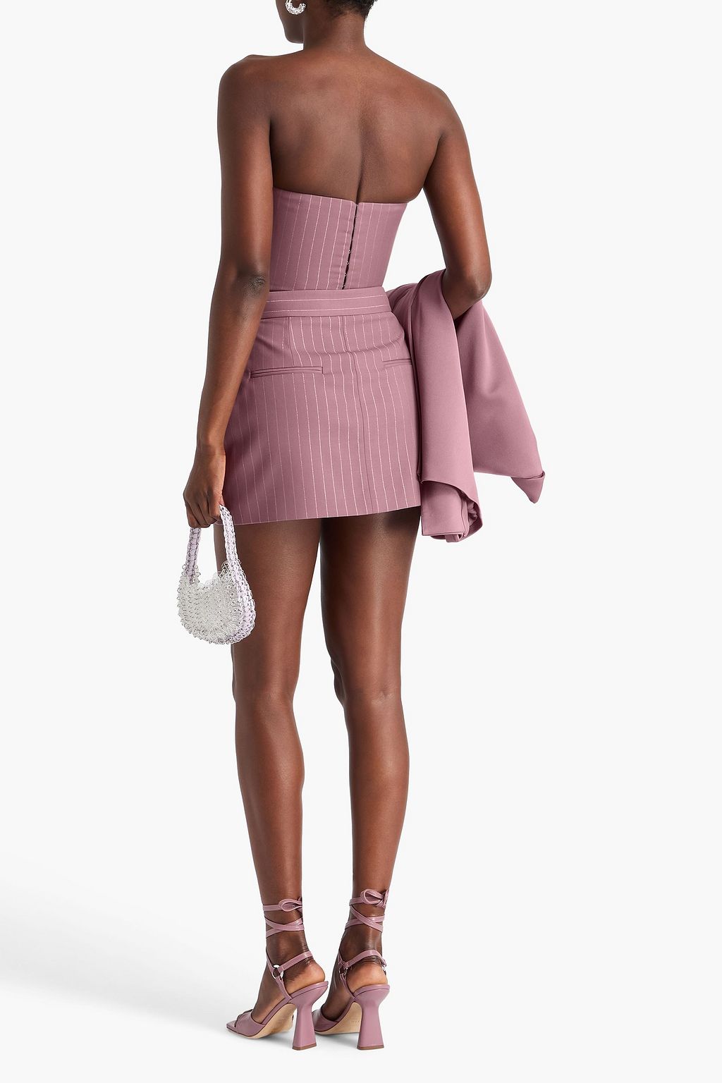 ALEX PERRY Pinstriped twill mini skirt