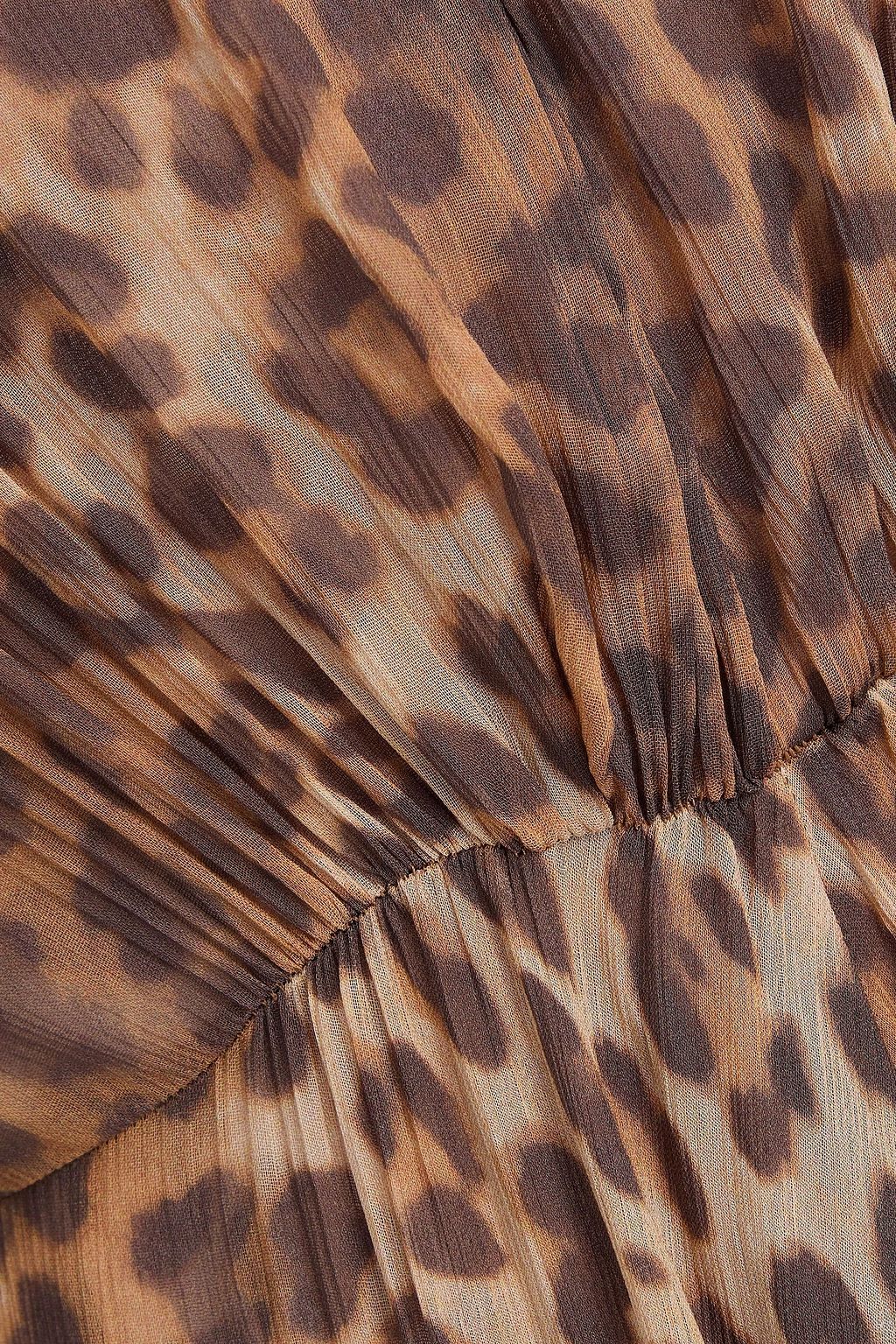 MAJE Maxikleid aus Krepon mit Leopardenprint