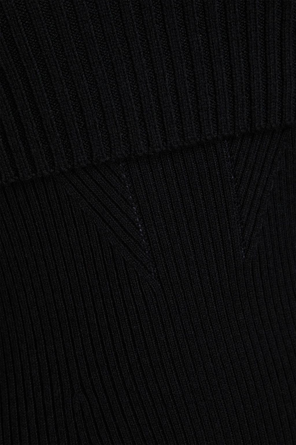 MAJE Ribbed-knit midi dress