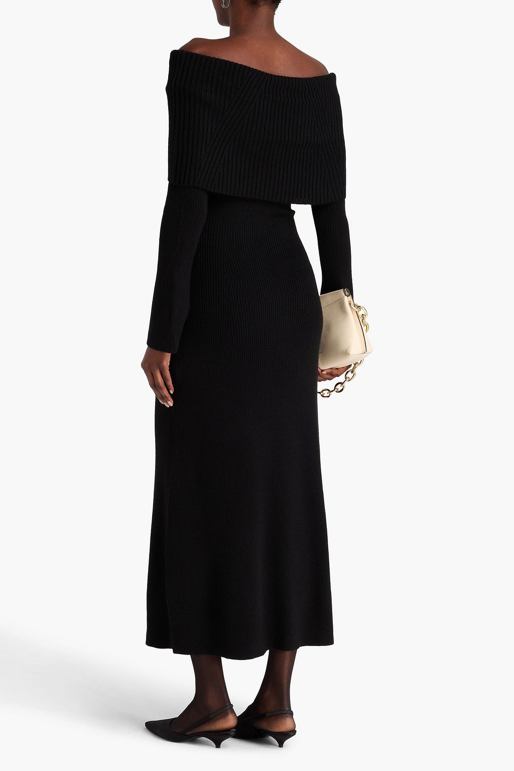 MAJE Ribbed-knit midi dress