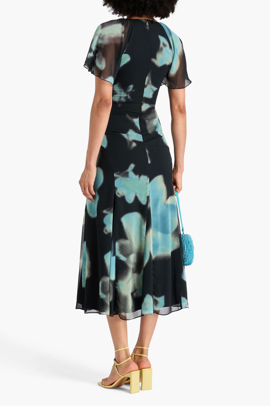 ROTATE BIRGER CHRISTENSEN 프린트 시폰 미디 드레스