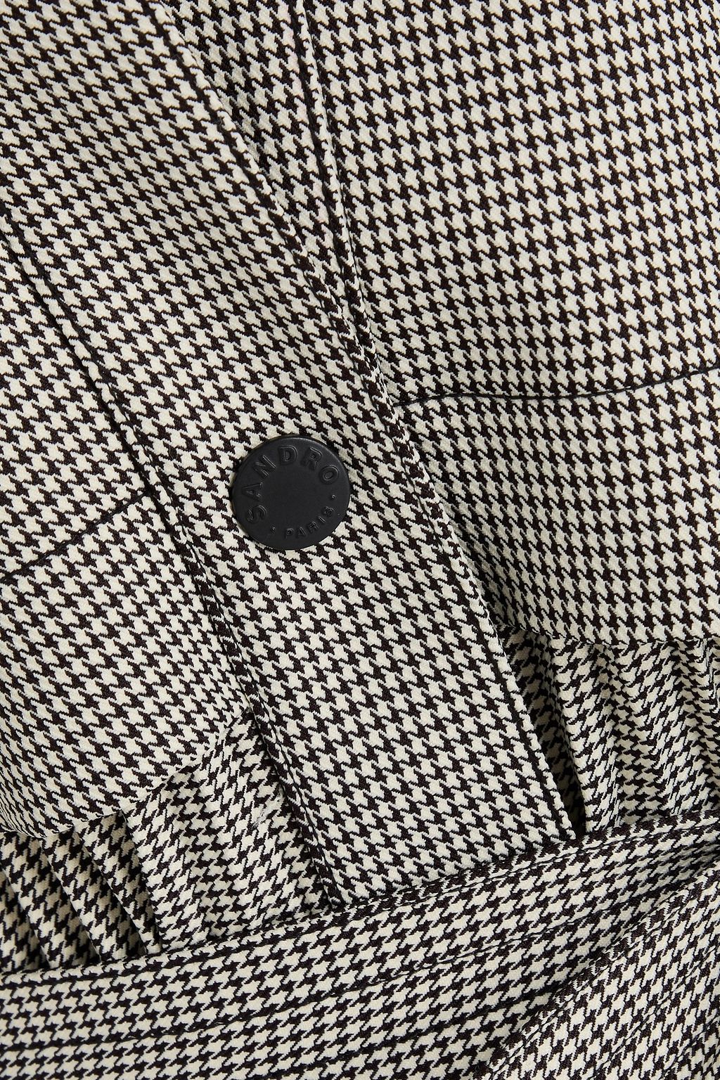 SANDRO Pleated houndstooth tweed coat