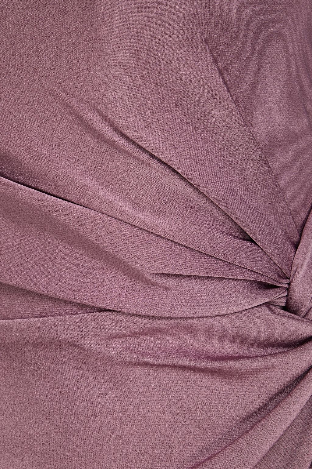 ALEX PERRY Strapless draped satin-crepe maxi dress