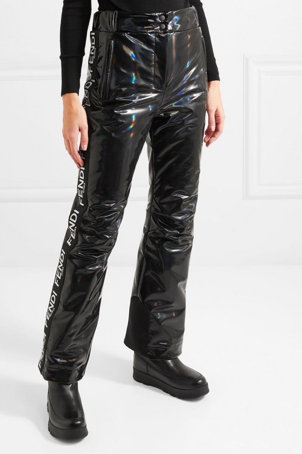 FENDI Appliquéd holographic padded ski pants