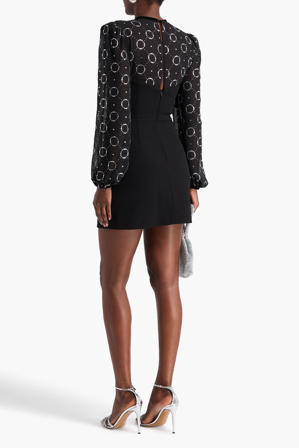 REBECCA VALLANCE Ellasandra crystal-embellished crepe mini dress