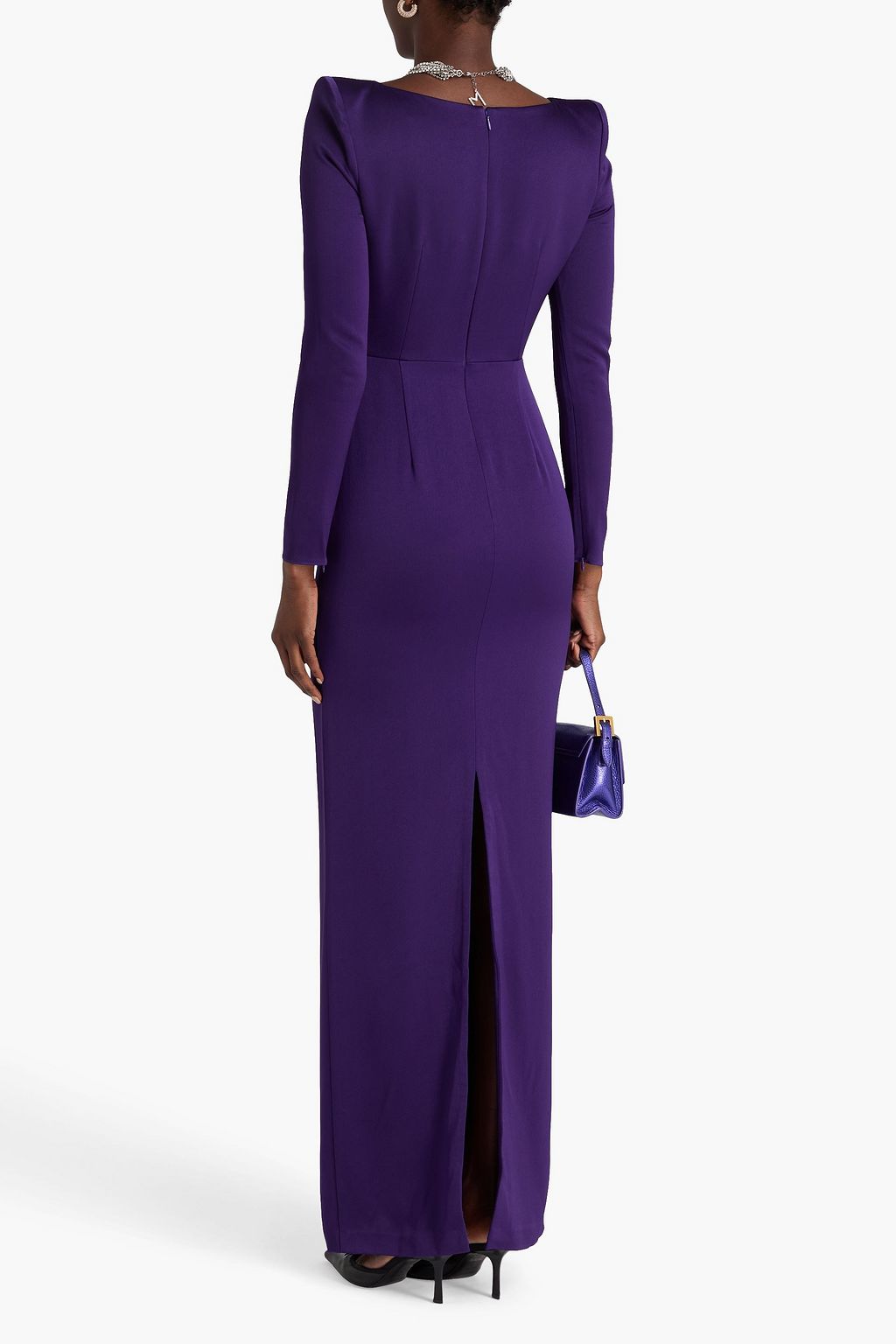 ALEX PERRY Satin-crepe maxi dress