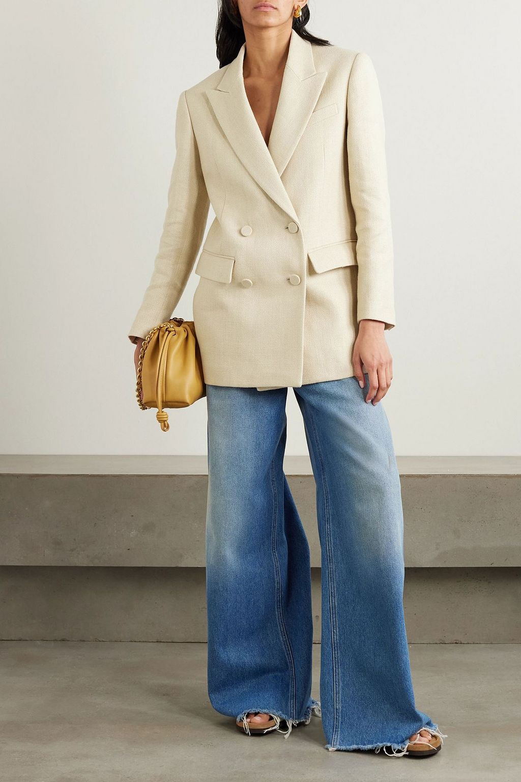 VALENTINO GARAVANI Double-breasted linen blazer