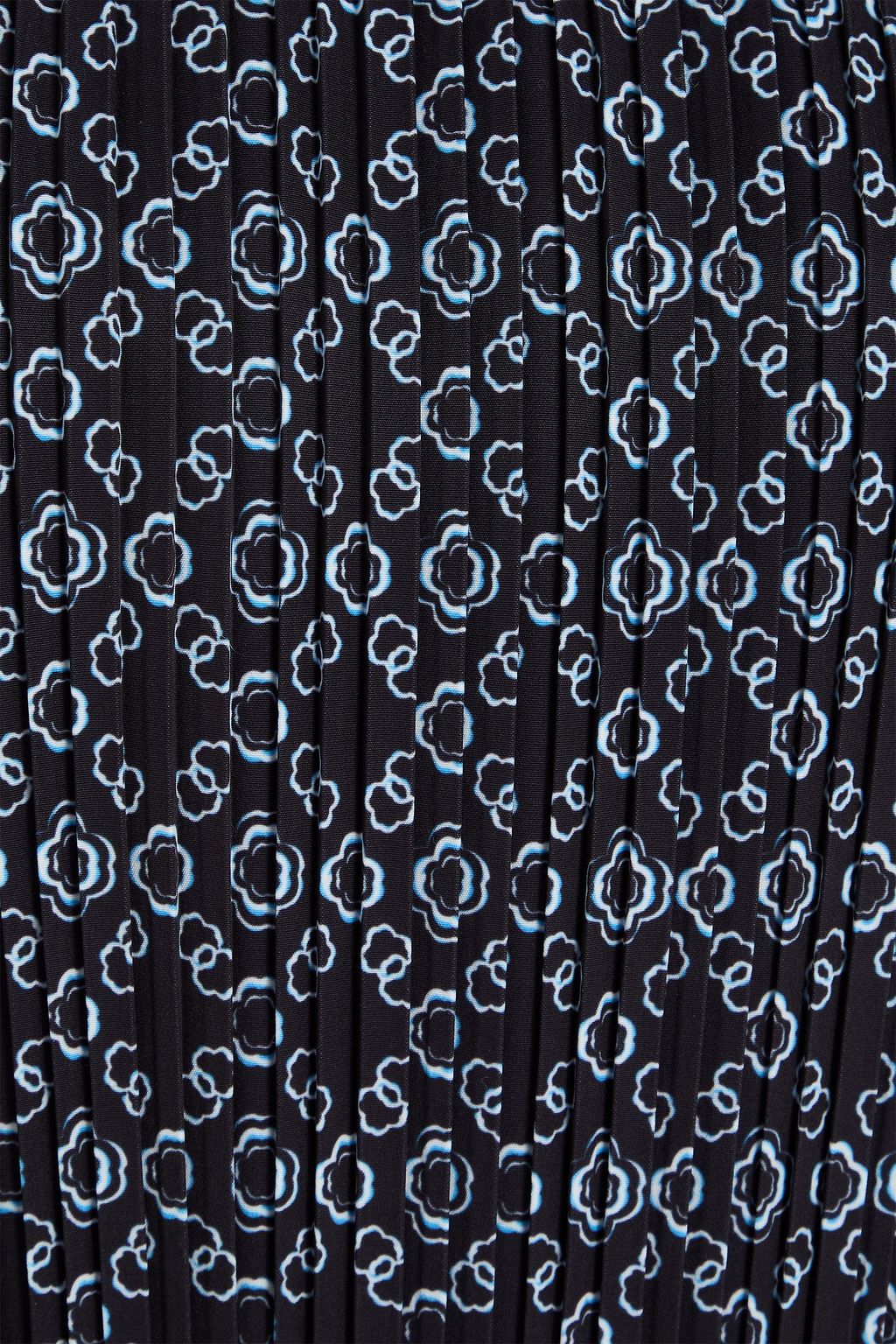 MAJE Printed plissé satin-twill mini dress