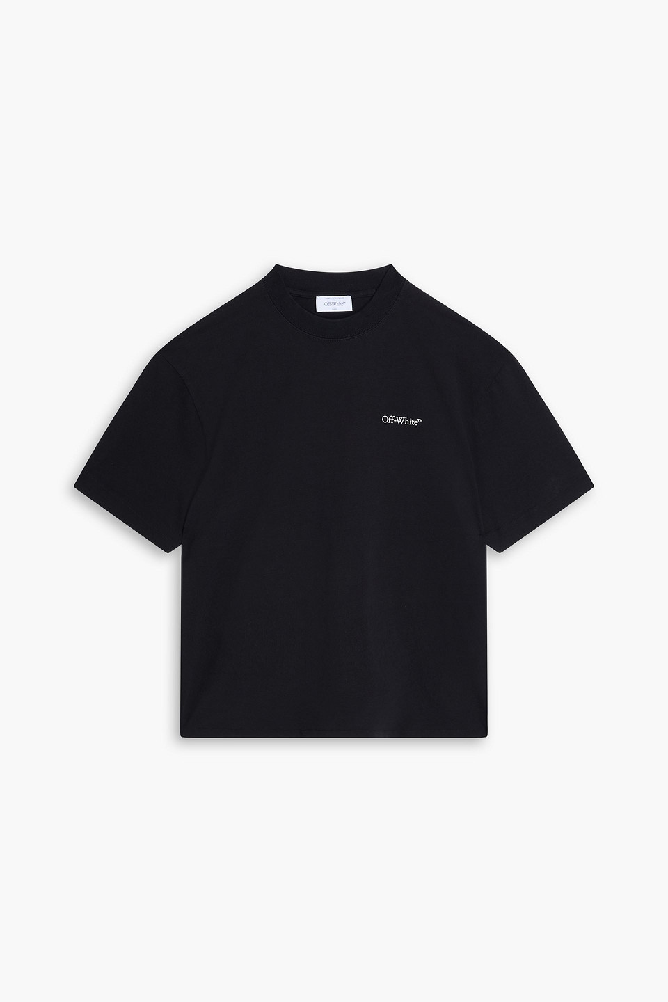 off-white - printed cotton-jersey t-shirt - black - s