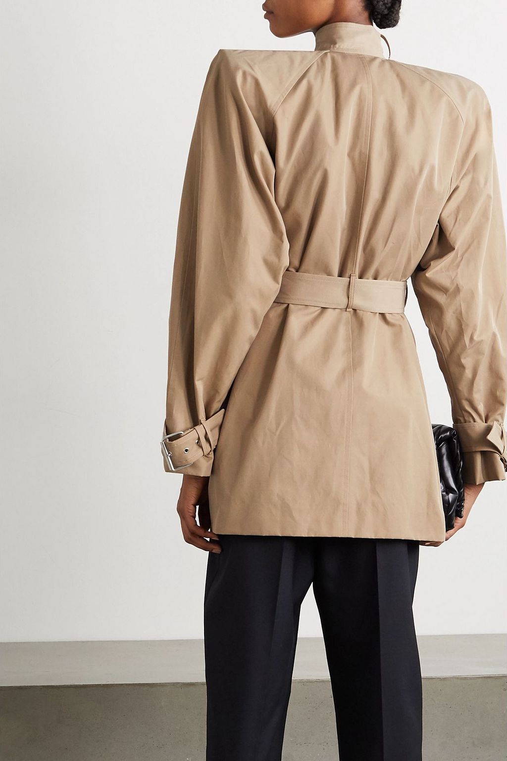 BALENCIAGA Belted cotton-blend twill coat