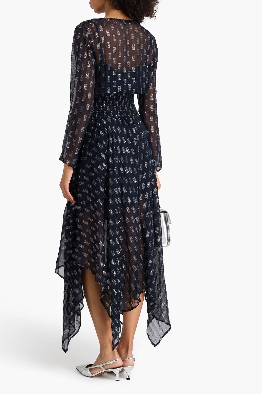 MAJE Metallic fil coupé midi dress