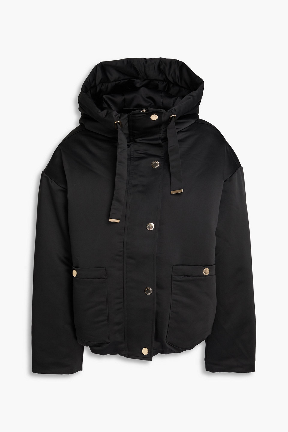 Maje Shell Hooded Jacket In Black
