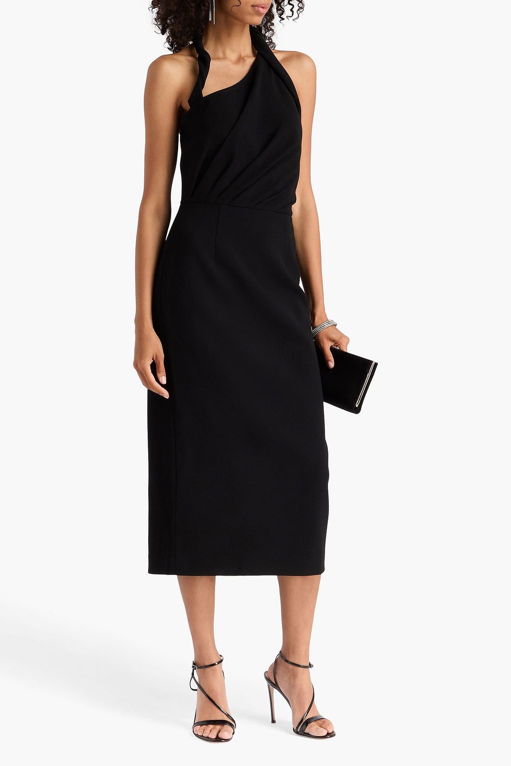 REBECCA VALLANCE Aria twisted crepe midi dress