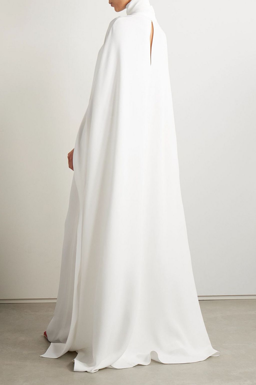VALENTINO GARAVANI Tie-detailed cape-effect silk-crepe top