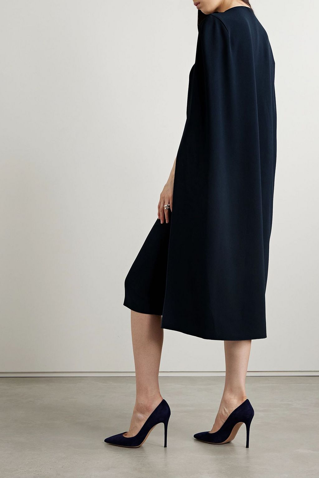 STELLA MCCARTNEY Cape-effect crepe midi dress