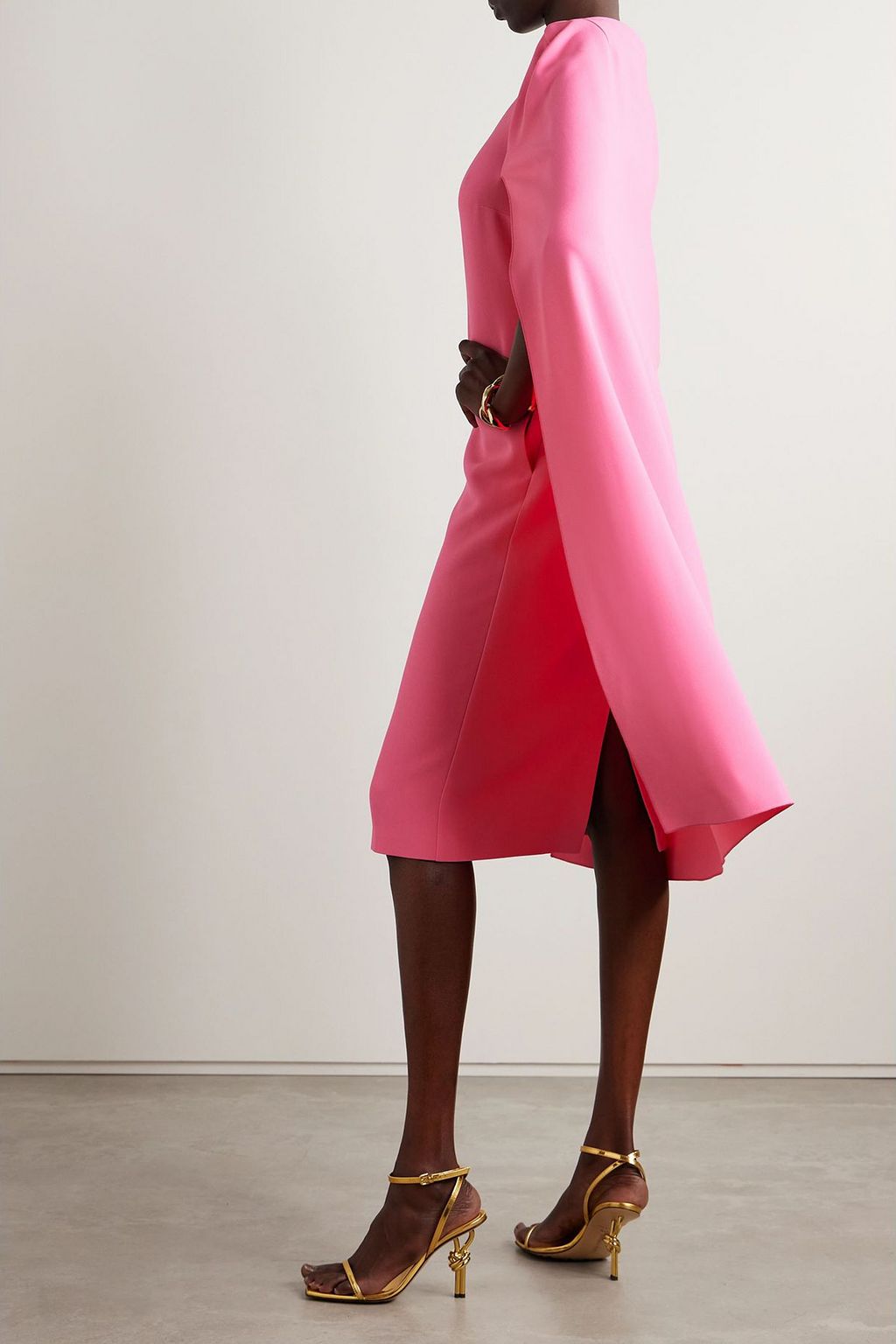 STELLA MCCARTNEY Cape-effect crepe midi dress
