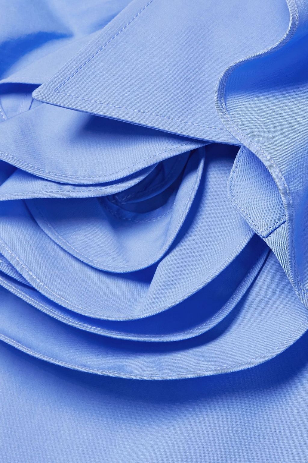 VALENTINO GARAVANI Appliquéd silk-trimmed cotton-poplin shirt