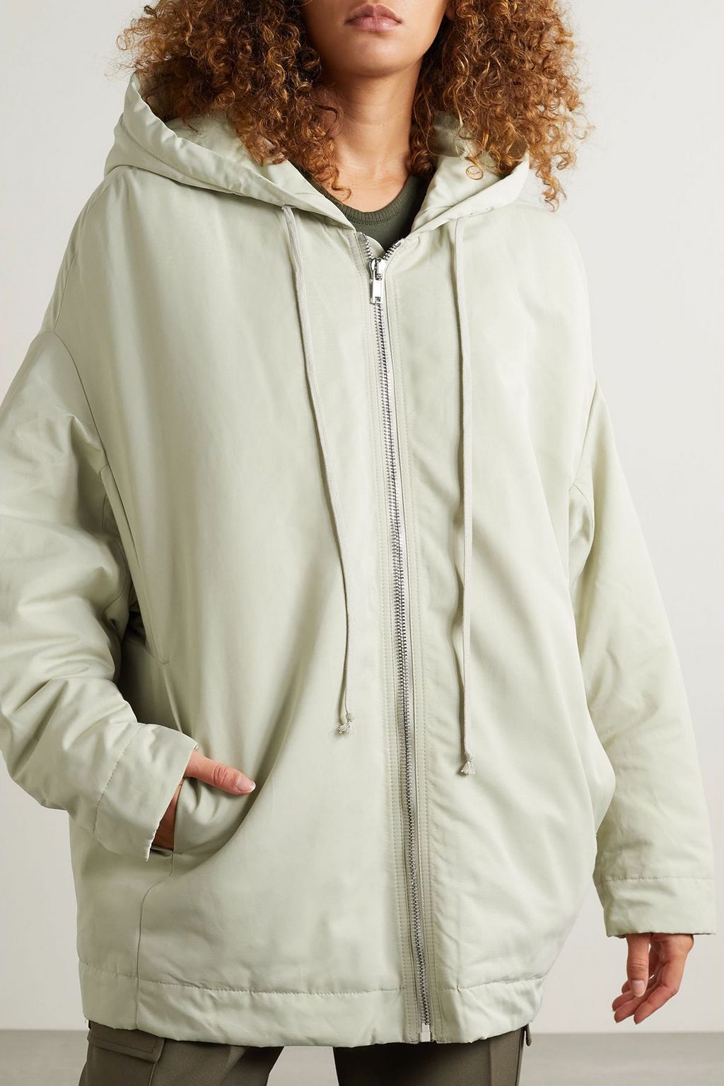 DRKSHDW BY RICK OWENS Peter wattierte Jacke aus Faille mit Kapuze