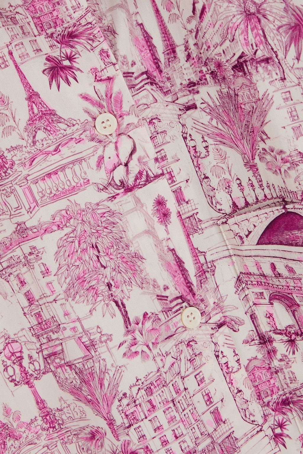 MAJE Printed cotton-poplin shirt