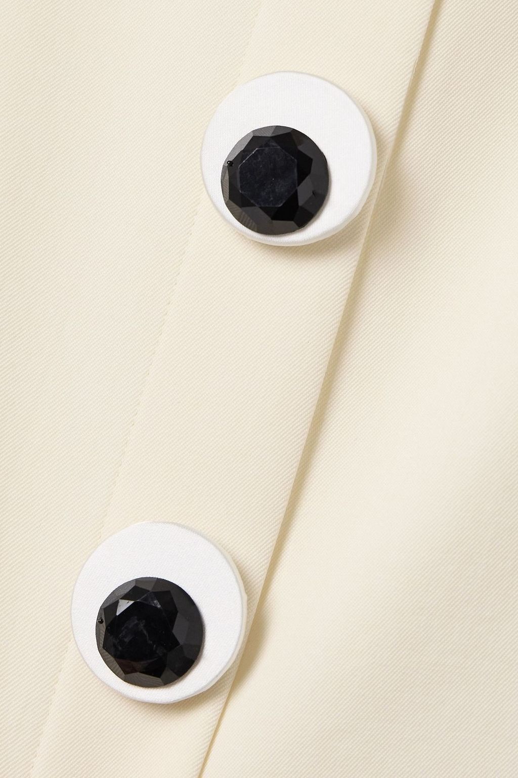 AREA Button-embellished paneled wool-twill mini dress