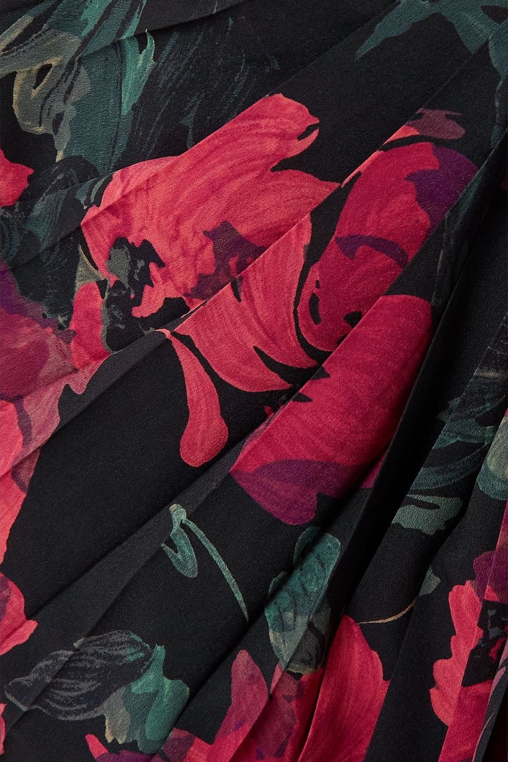 DRIES VAN NOTEN فستان بقصّة غير متماثلة تلتف حول الجسم من الحرير الصيني بطبعة أزهار