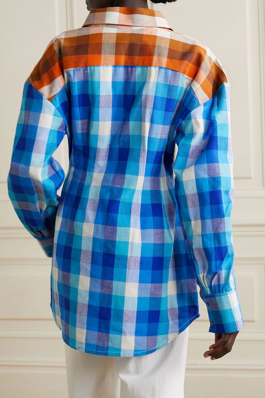 RAVE REVIEW Patchwork checked cotton shirt