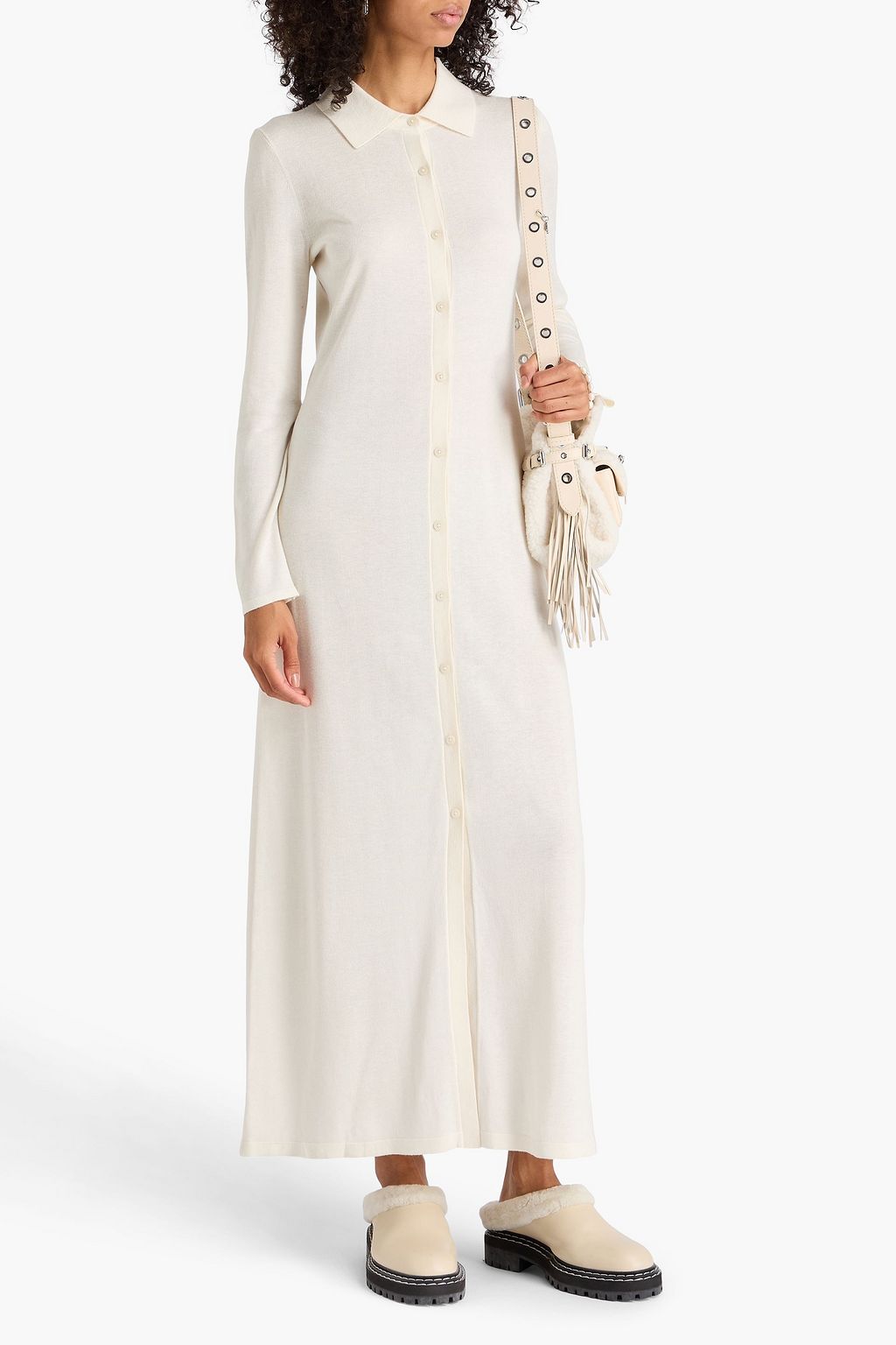 GUEST IN RESIDENCE Showtime silk and linen-blend maxi shirt dress