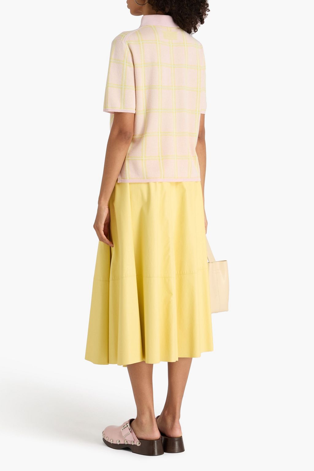 GUEST IN RESIDENCE Checked silk and linen-blend shirt