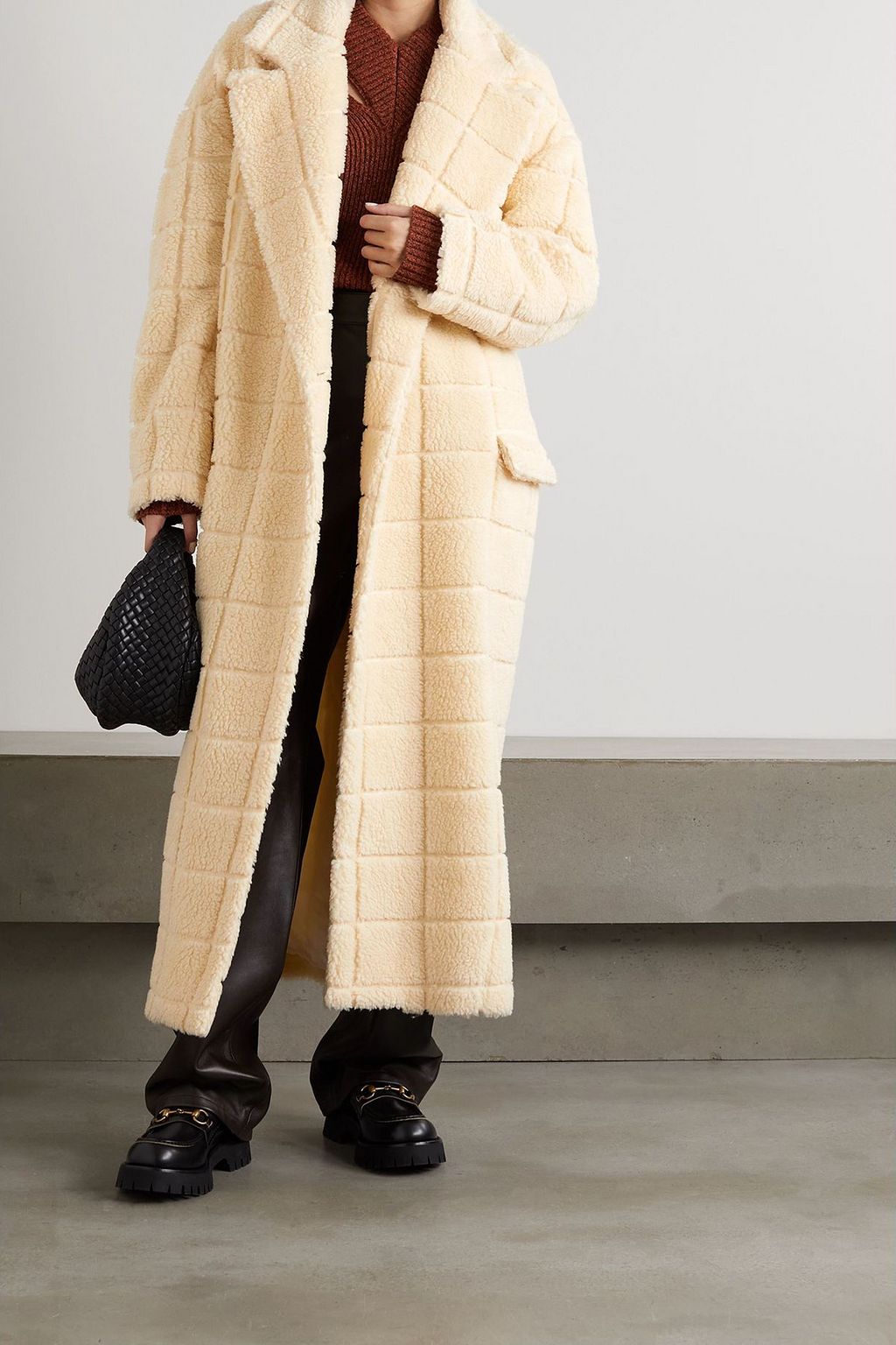 AMIRI Oversized checked fleece coat