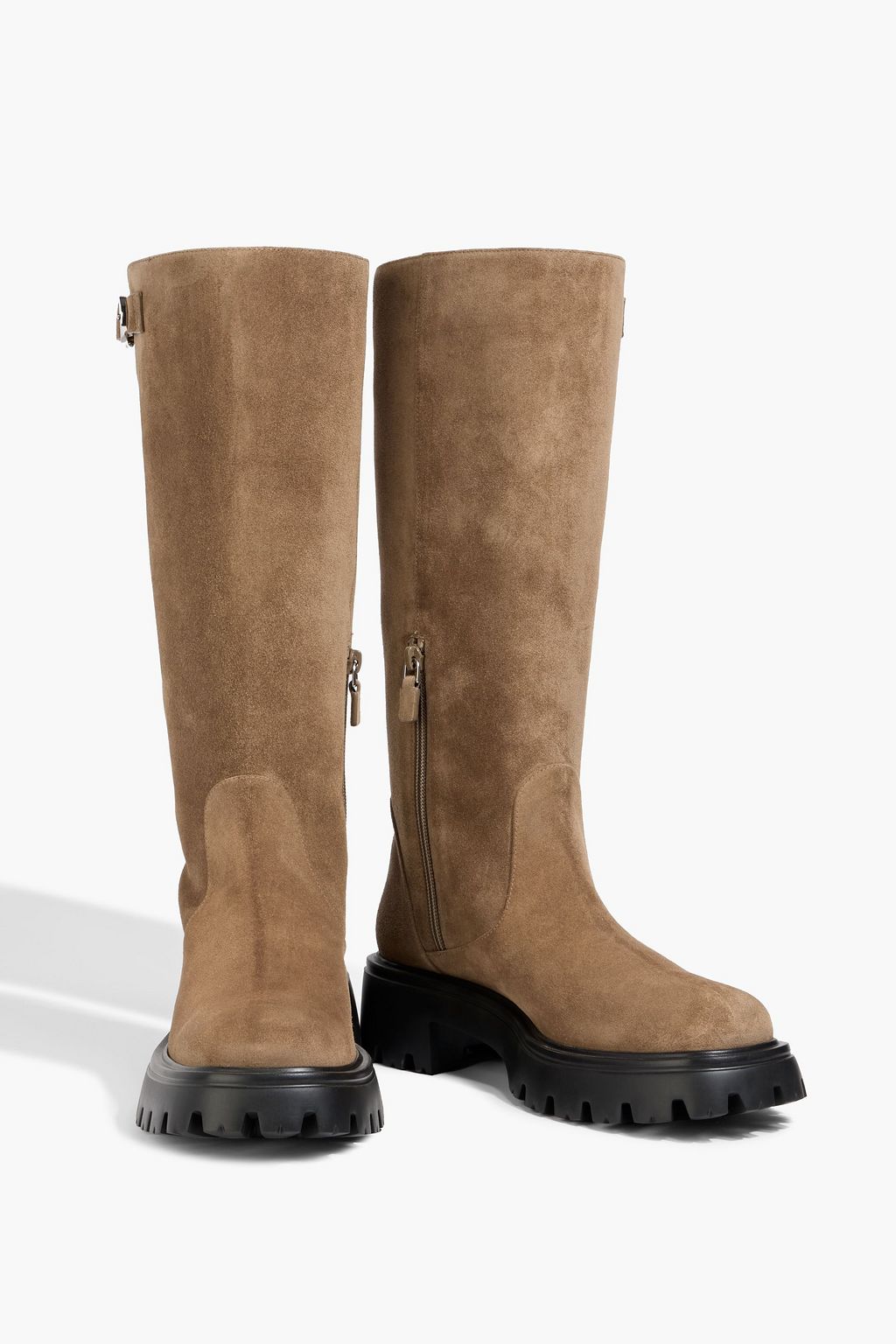 STUART WEITZMAN Emerson buckle-detailed suede knee boots