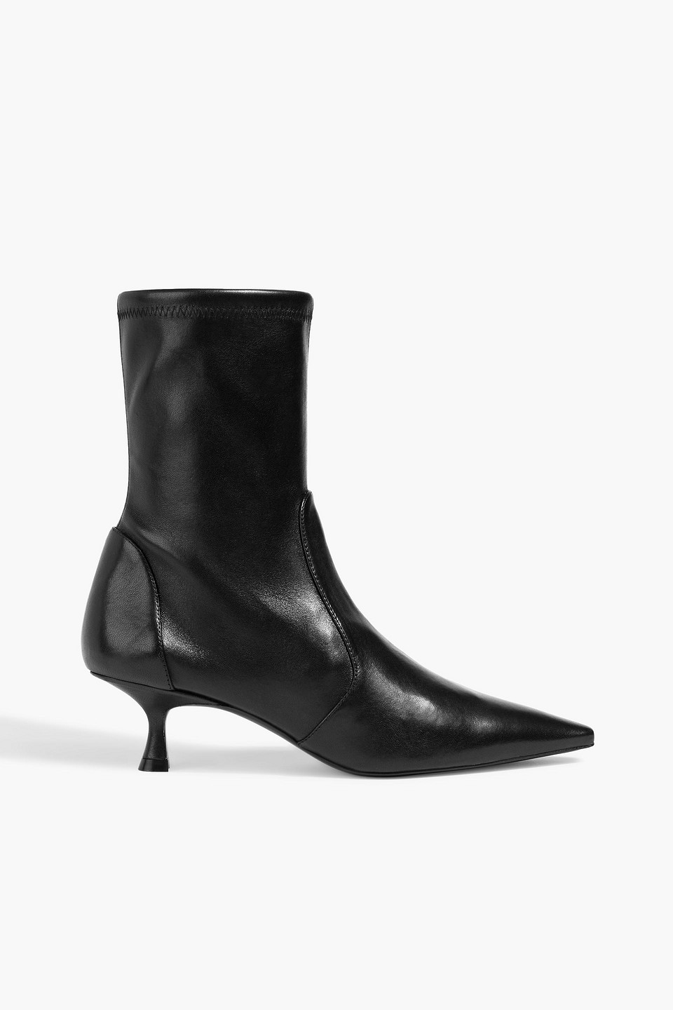 Stuart Weitzman 85 Stretch Bootie Ankle Leather Embroidery In Black