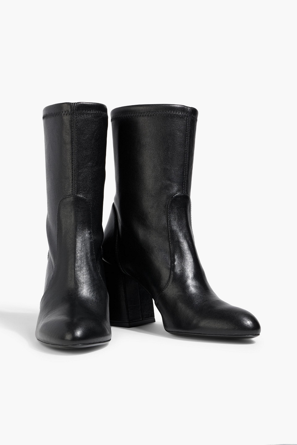 Stuart Weitzman Stretch-leather Ankle Boots In Black