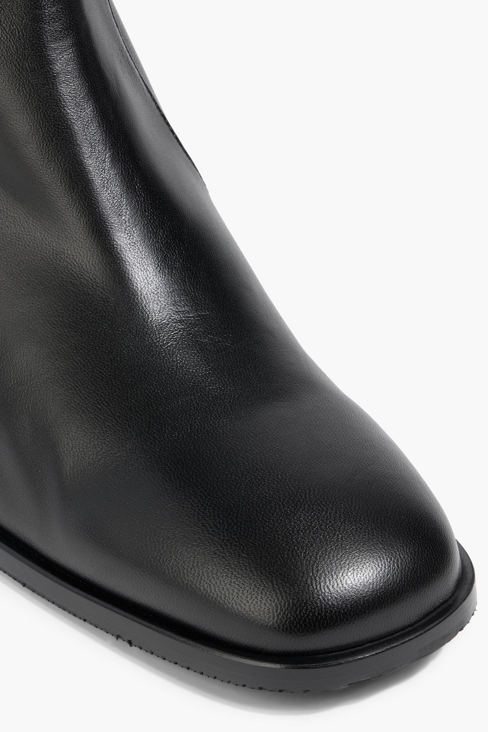Stuart Weitzman Flareblock Leather Zip Ankle Booties In Black