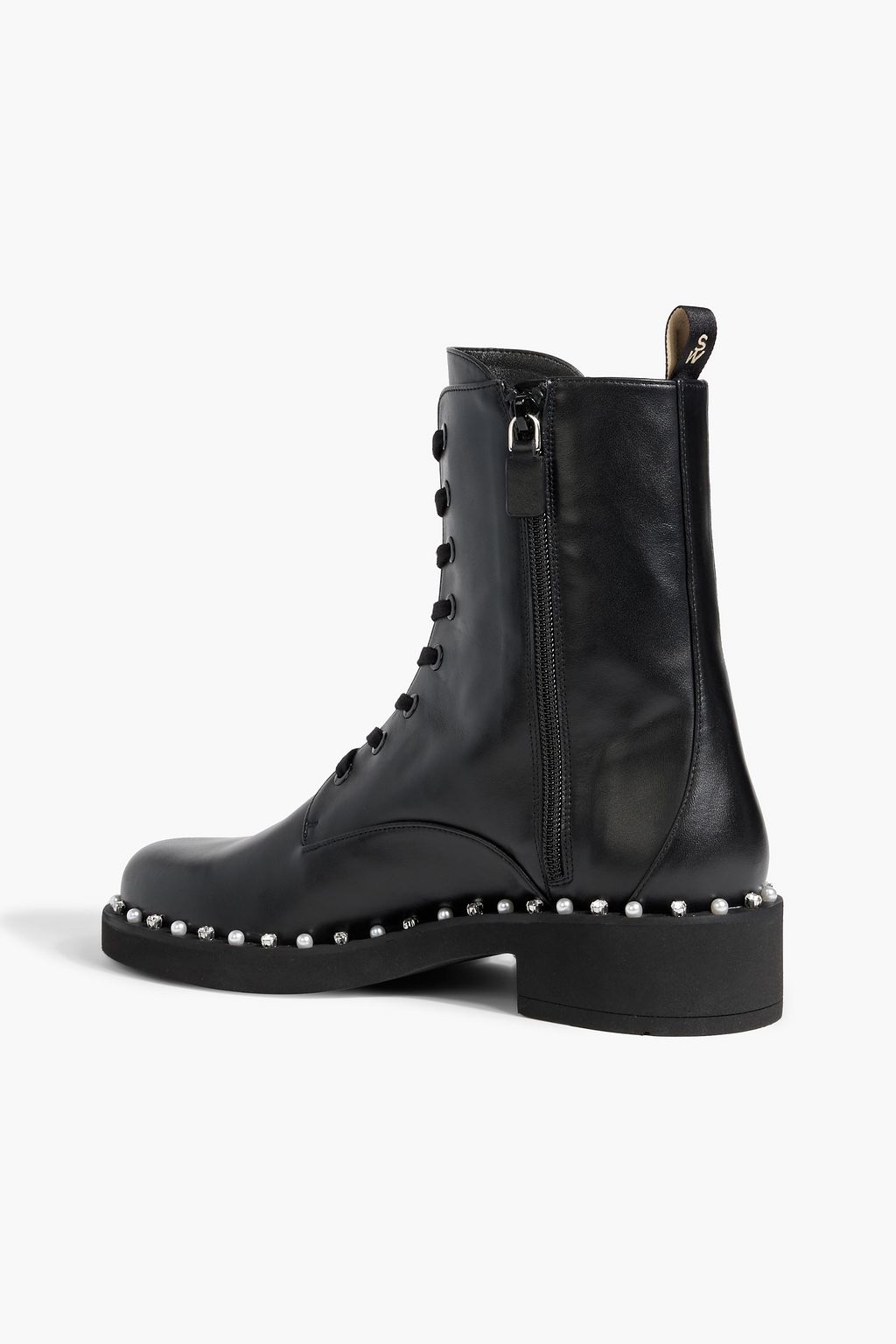 STUART WEITZMAN Reverie embellished leather combat boots