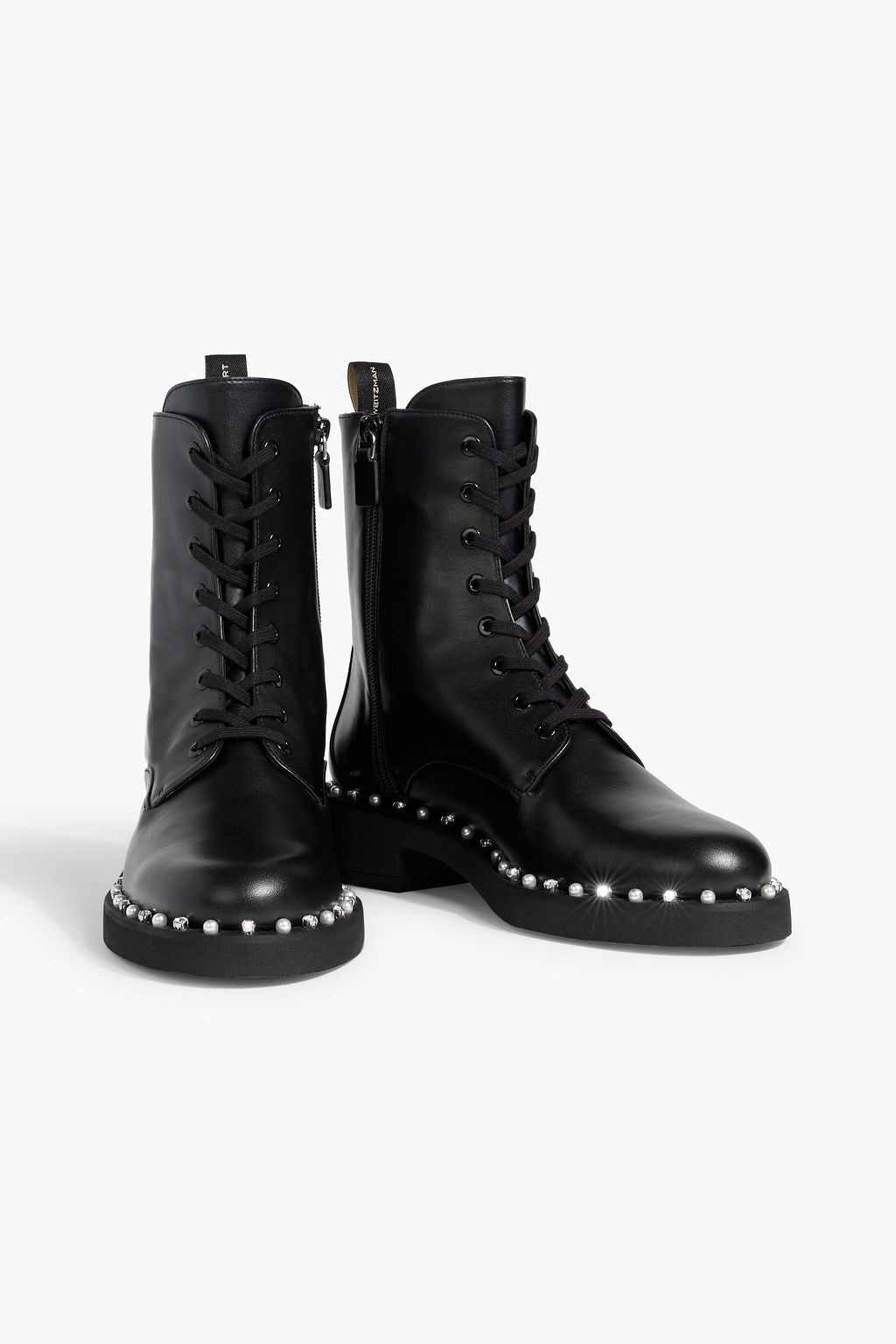 STUART WEITZMAN Reverie embellished leather combat boots
