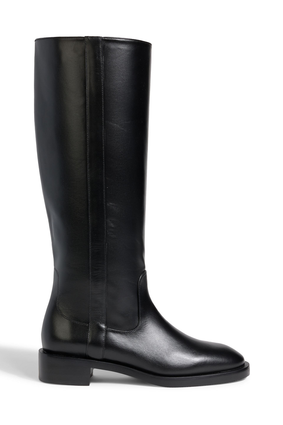 Stuart Weitzman Lenora Leather Knee Boots In Black