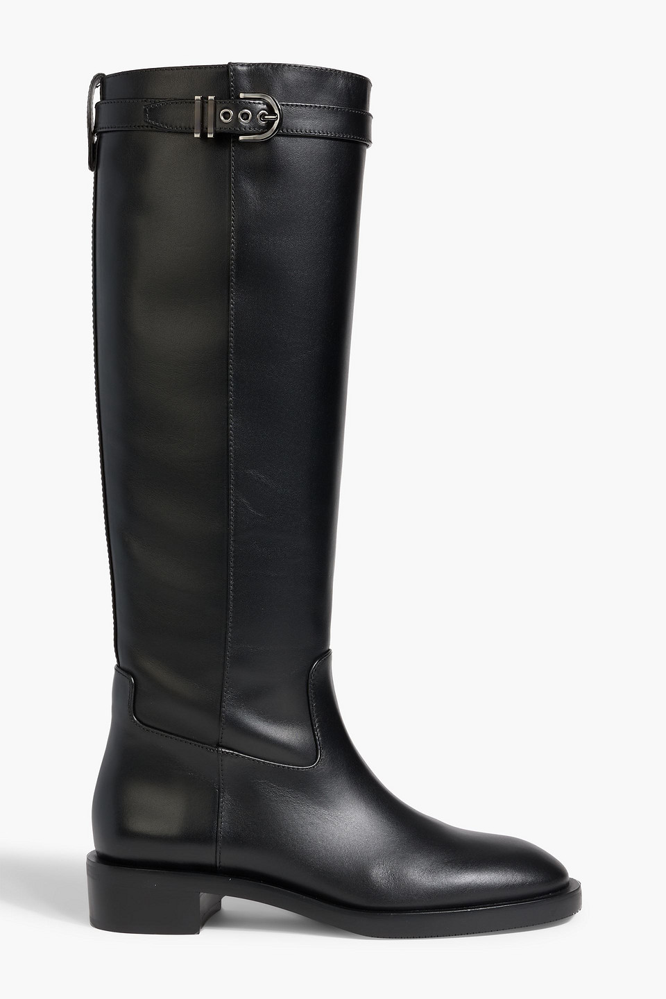 Stuart Weitzman Kniehohe Stiefel „maverick“ Aus Leder Mit Schnalle In Animal Print