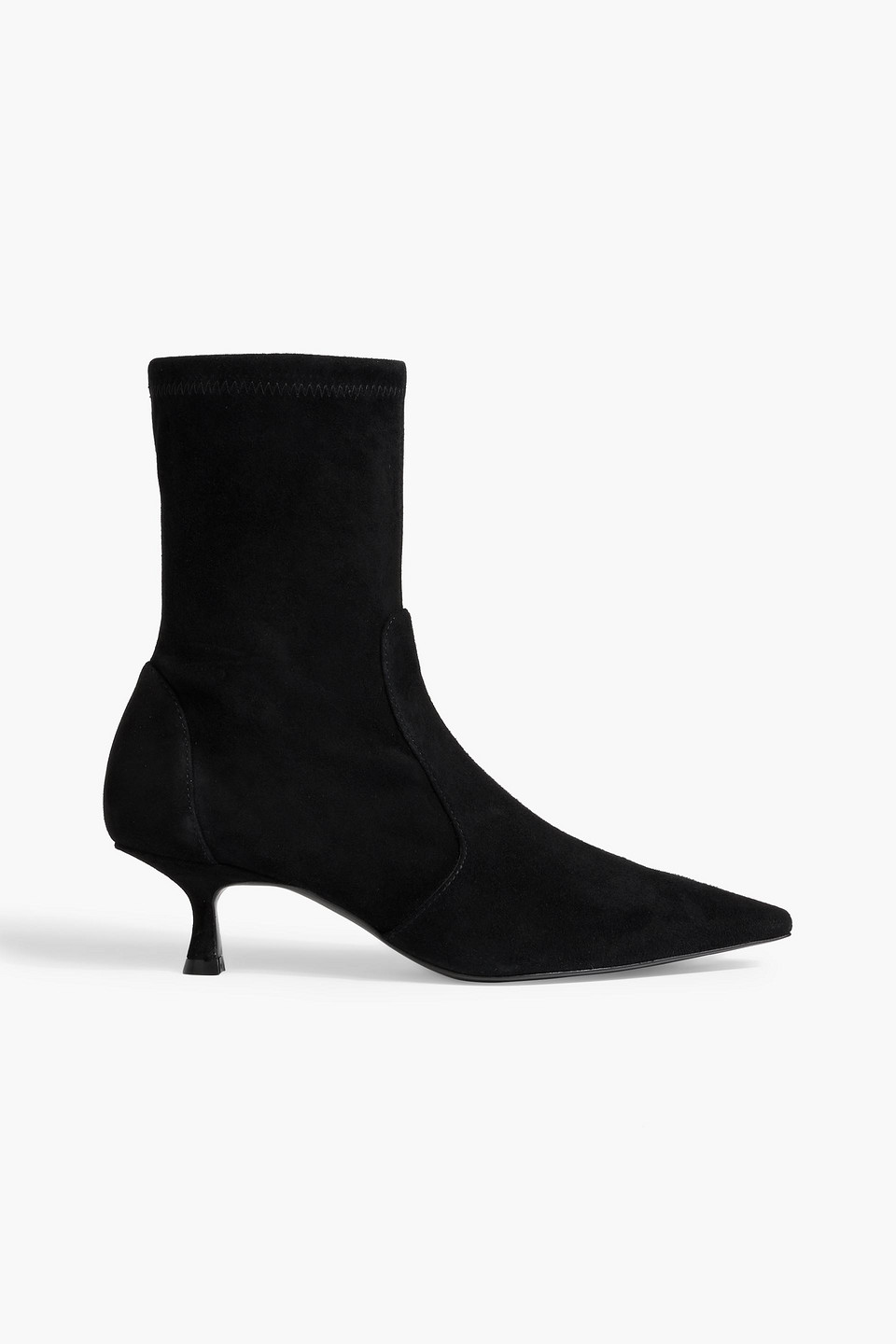 Stuart Weitzman Naomi 50 Suede Ankle Boots In Black