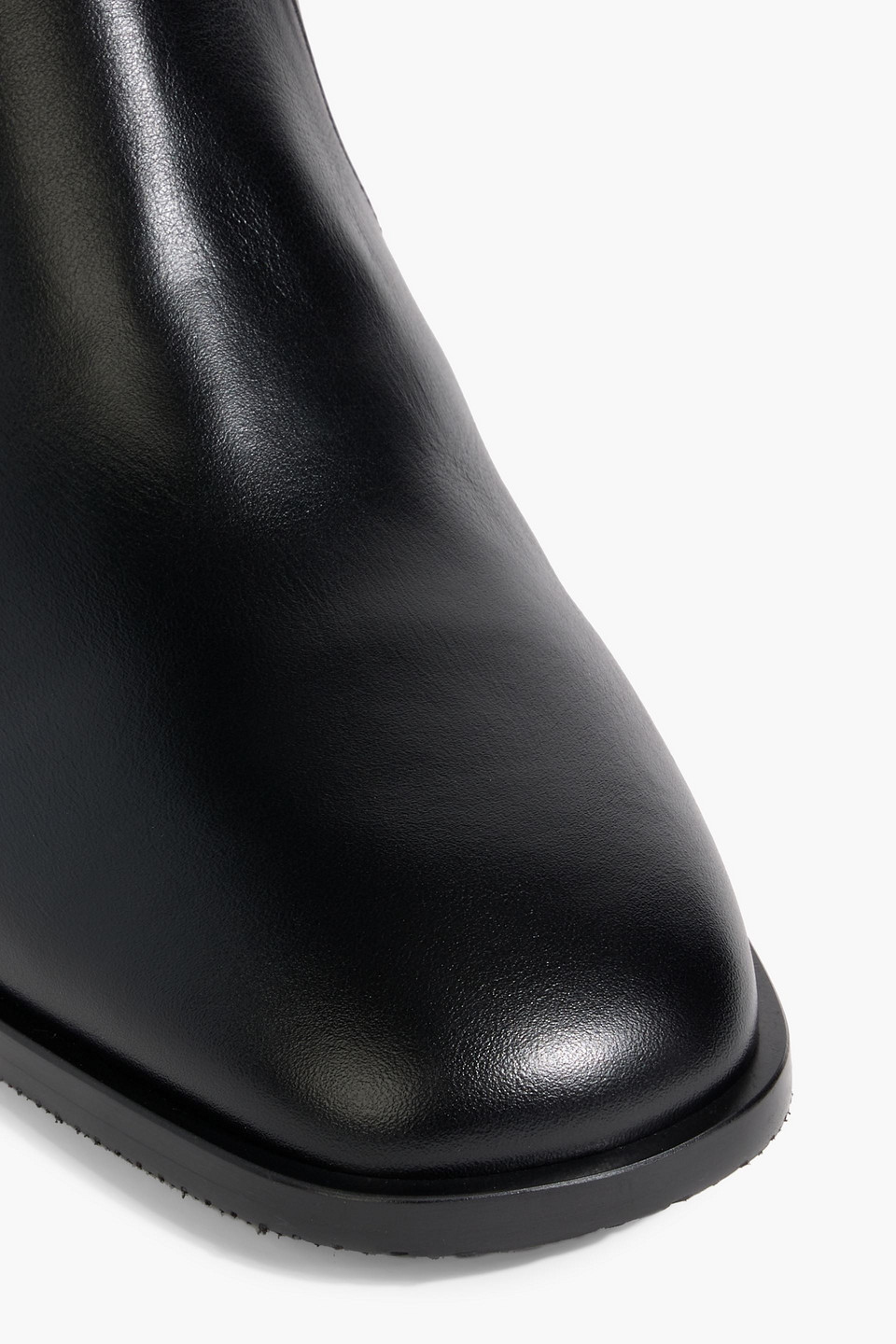 Stuart Weitzman Flareblock Leather Zip Ankle Booties In Black