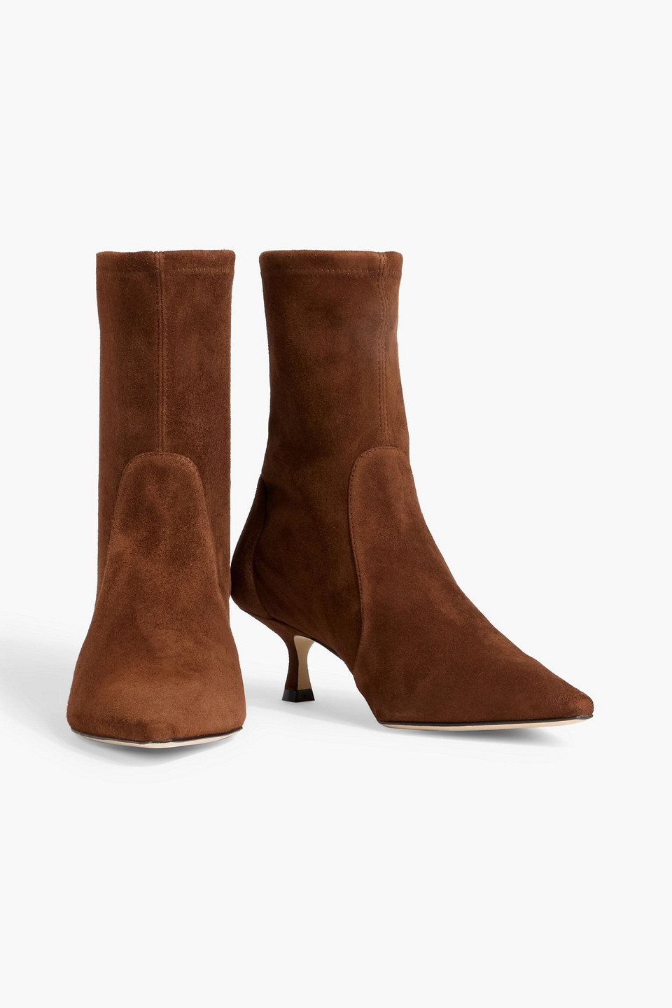 Stuart Weitzman Naomi 50 Suede Ankle Boots In Brown