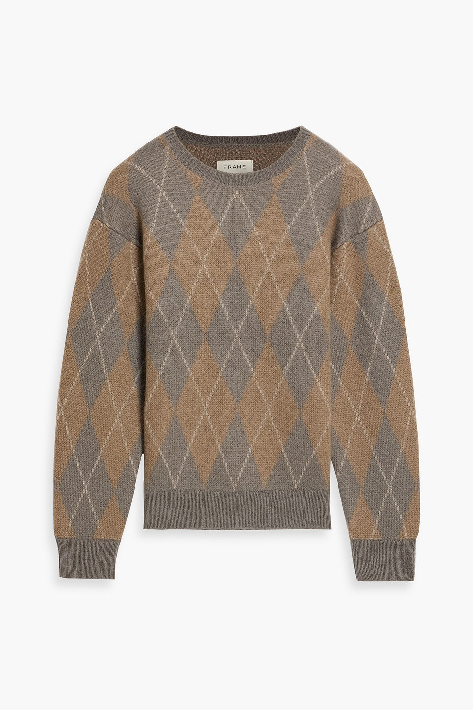 frame - argyle jacquard-knit sweater - gray - s