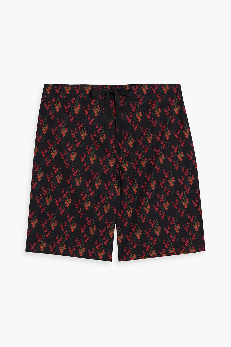 Devlin printed cotton-poplin drawstring shorts
