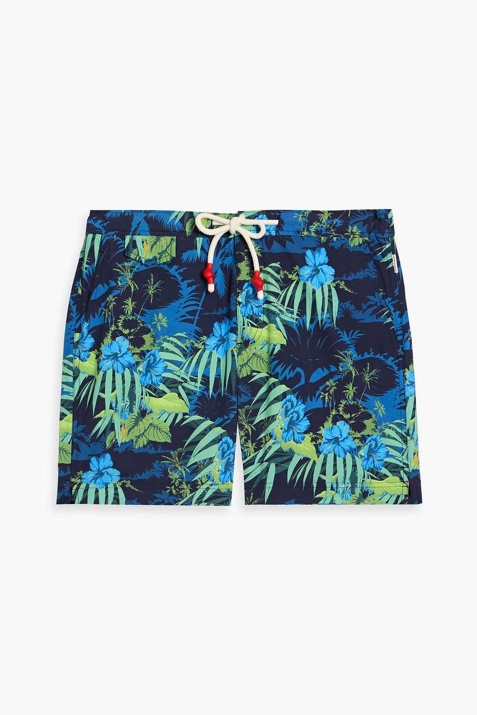 Standard mid-length floral-print swim shorts