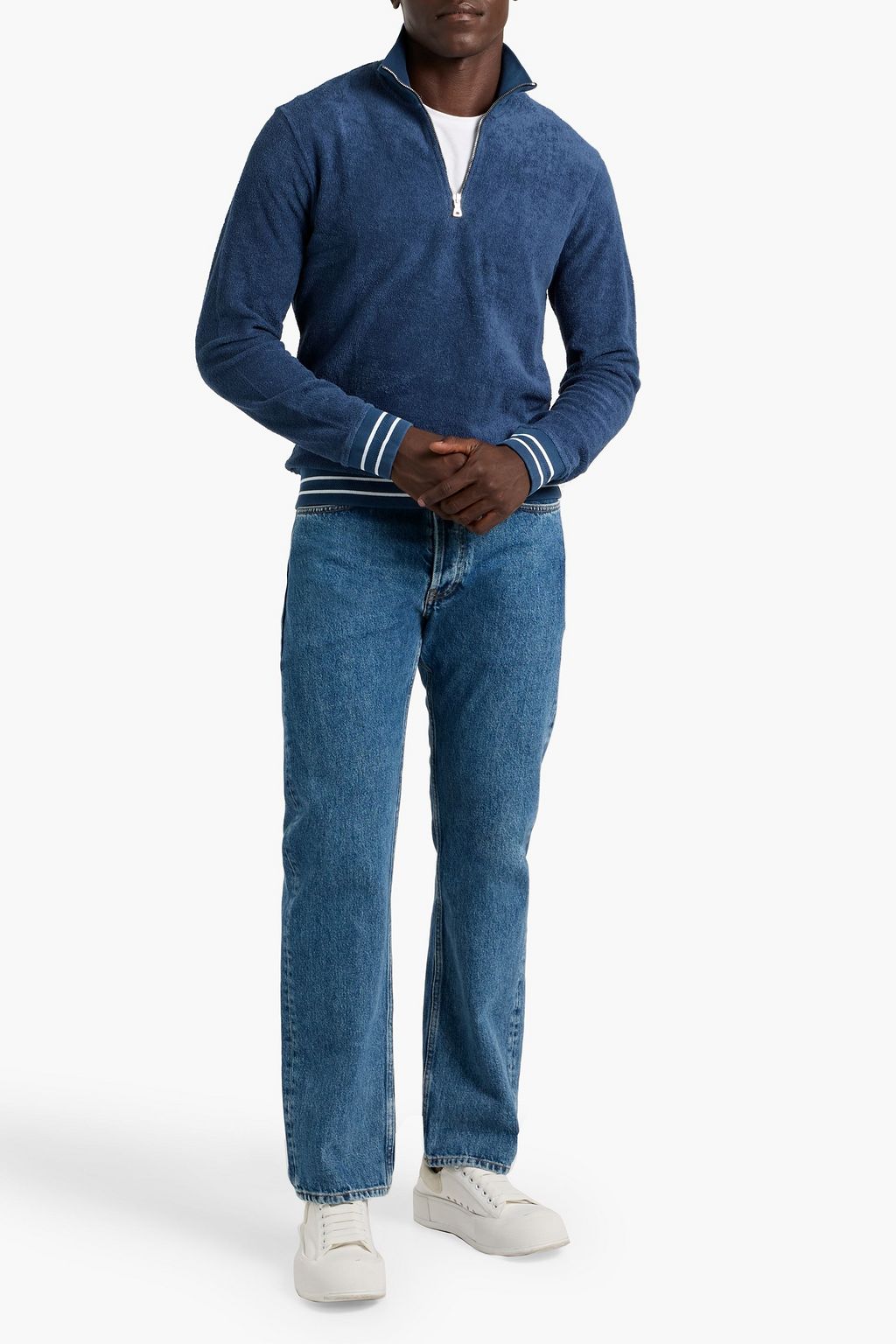 ORLEBAR BROWN Isar cotton-terry half-zip sweatshirt