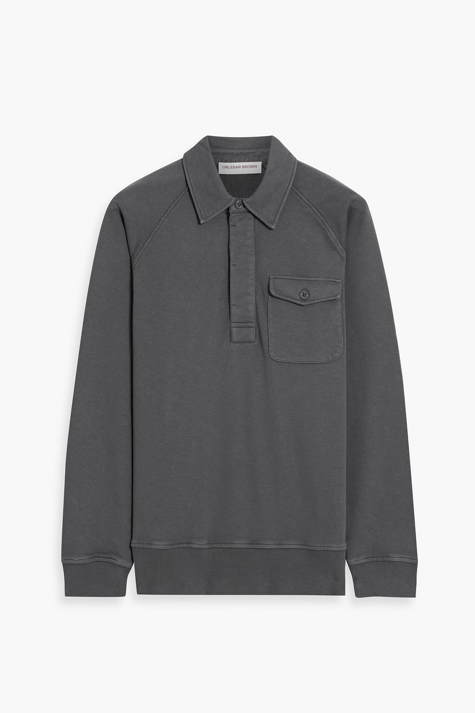 Mortimer French cotton and linen-blend terry polo shirt