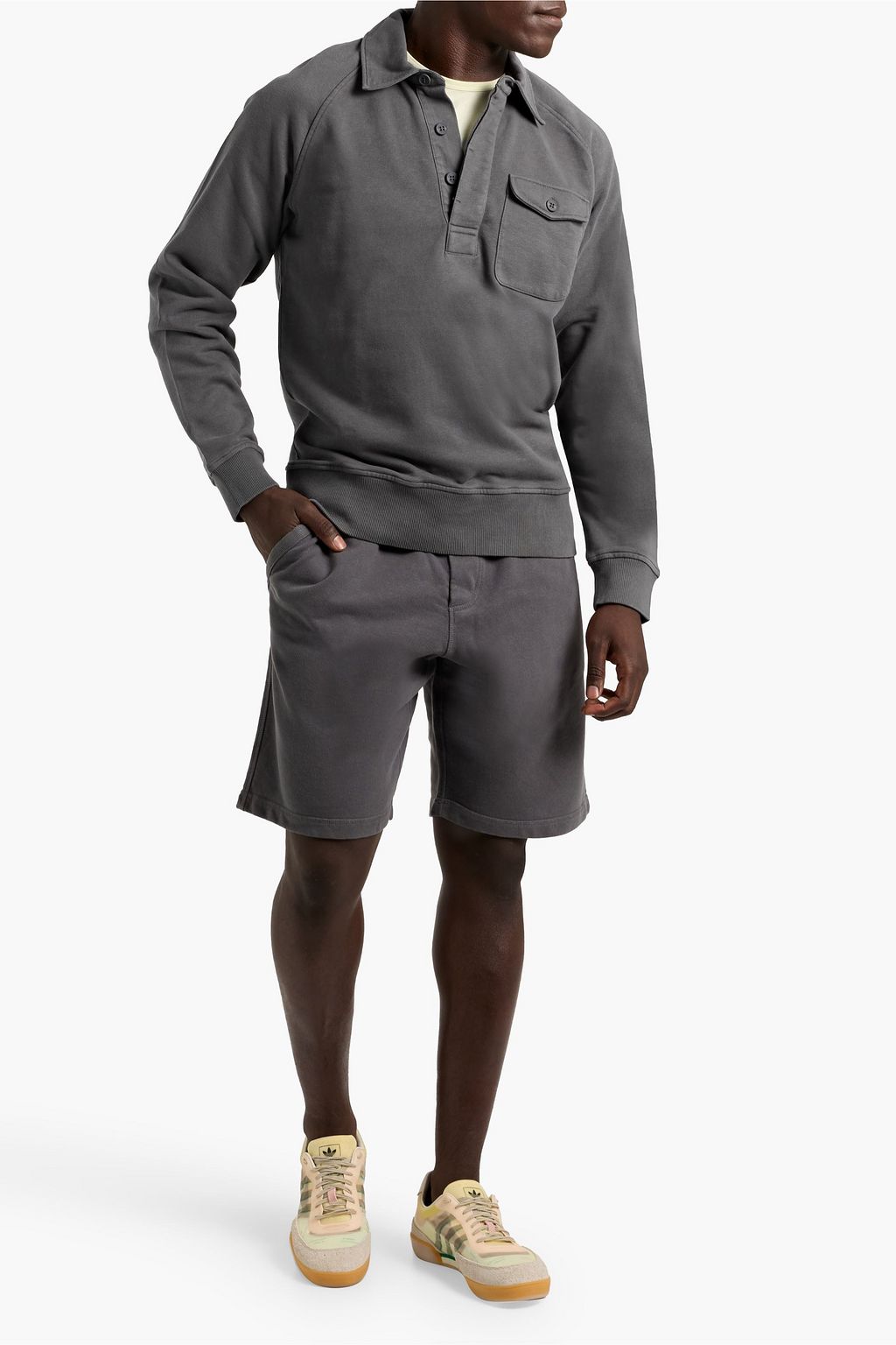 ORLEBAR BROWN Mortimer French cotton and linen-blend terry polo shirt