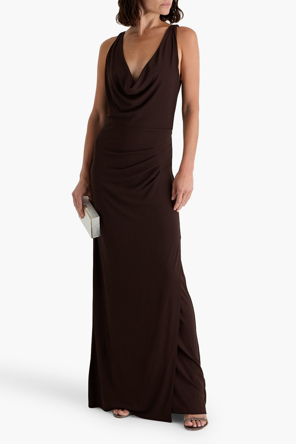 Simkhai Kosme Open-back Stretch-jersey Gown In Brown