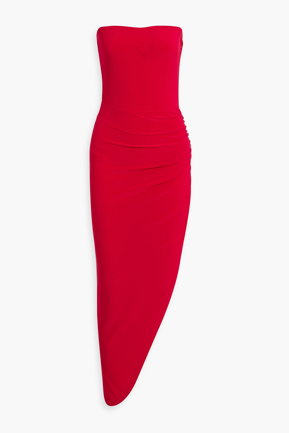 Strapless asymmetric stretch-jersey dress